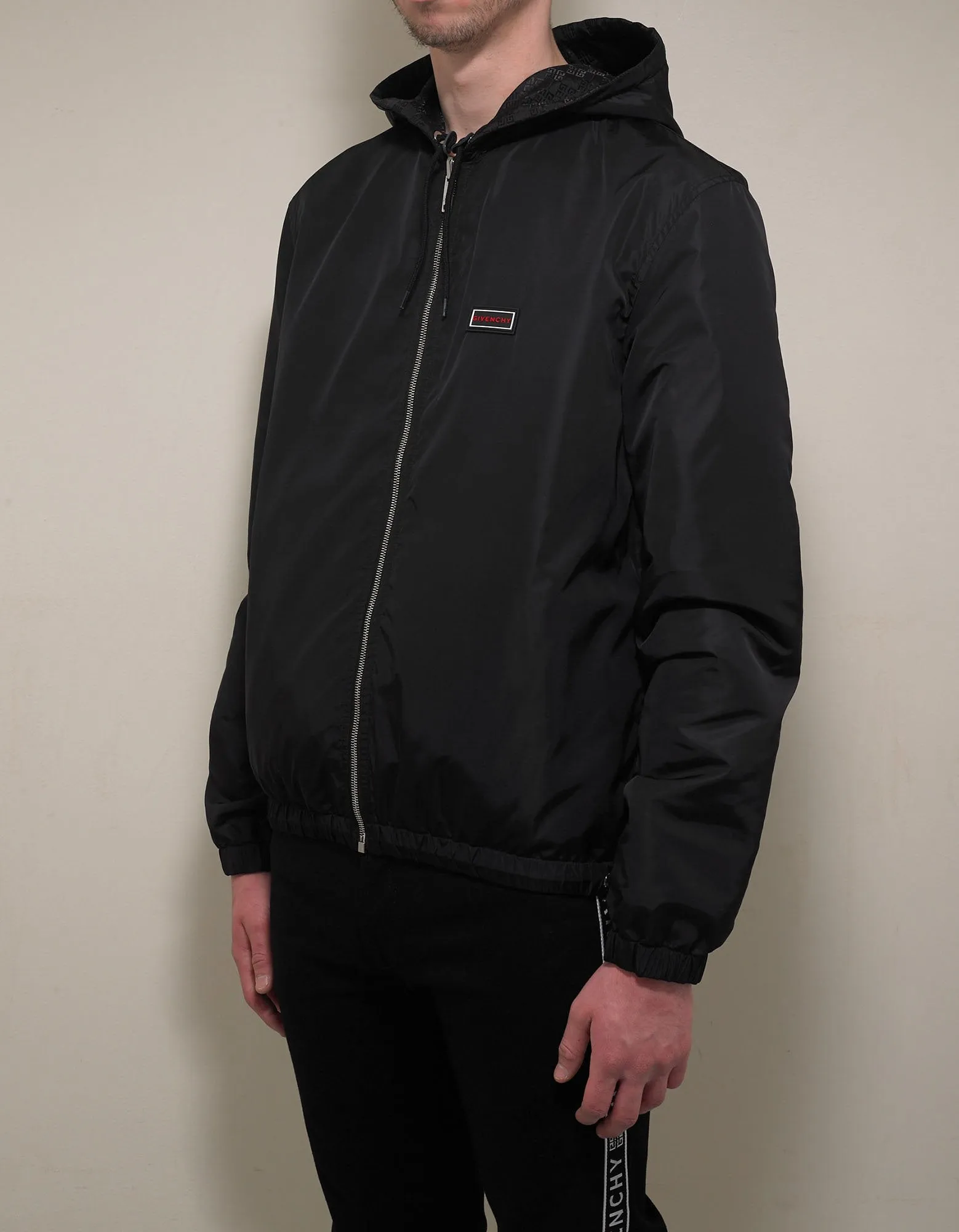 Black 4G Logo Reversible Windbreaker