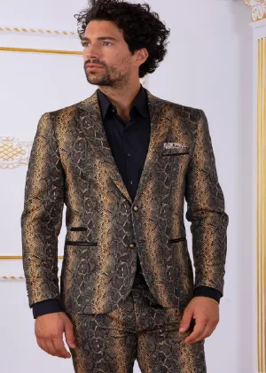 Black Brown Leopard 2-Pieces Suit