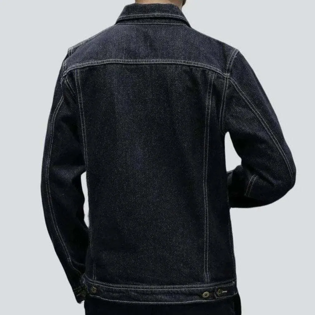 Black trucker men's denim jacket