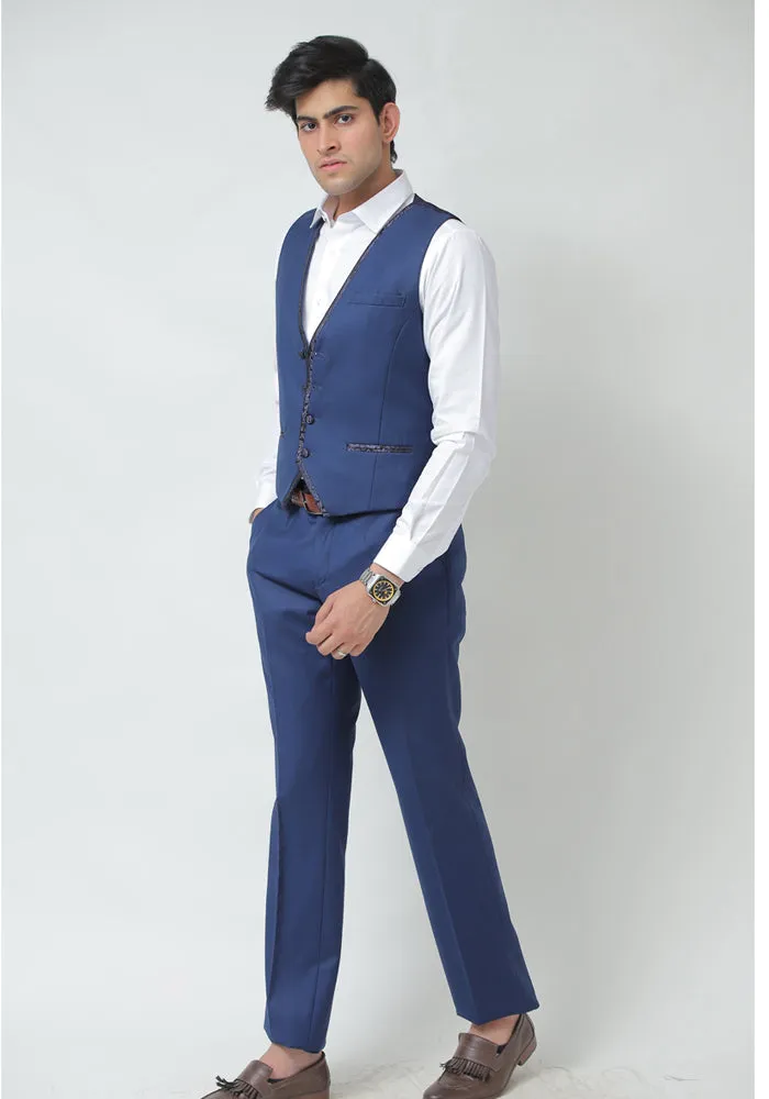 Blue Waistcoat and Pant Set