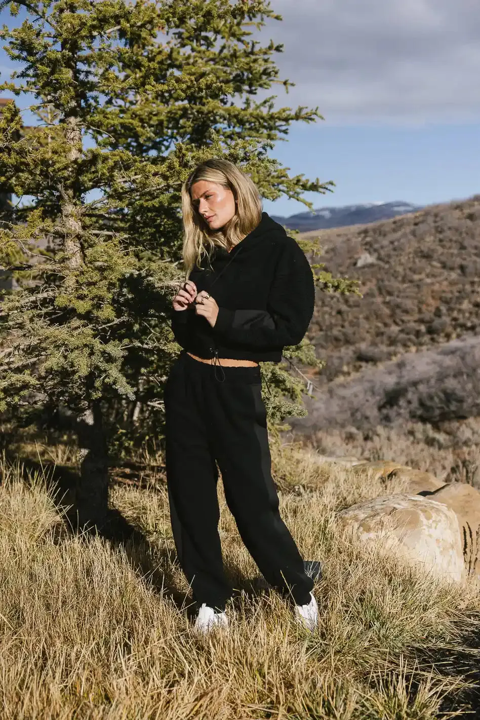 Callie Sherpa Hoodie in Black - FINAL SALE