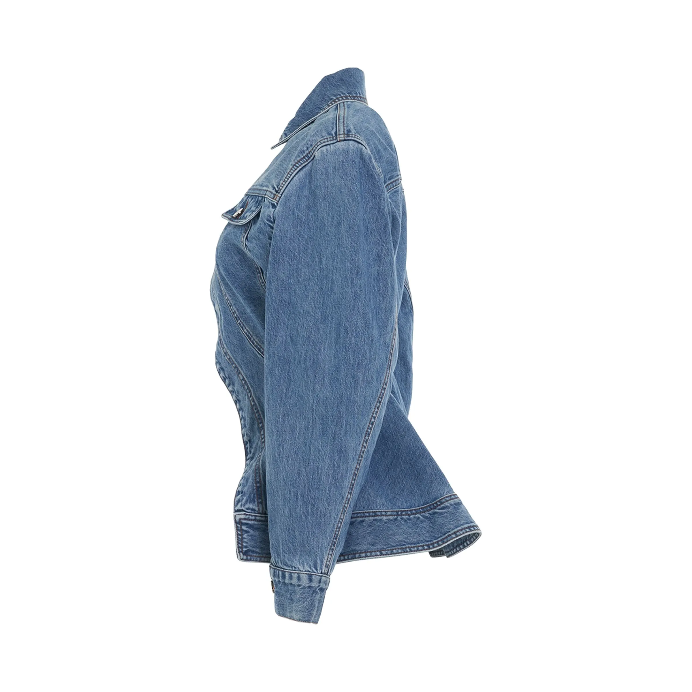 Caraco Denim Jacket in Light Blue/Tabac