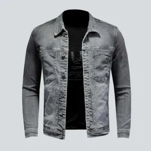 Casual grey men's denim jacket