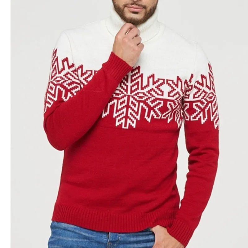 Christmas Jumpers Thicken Warm Turtleneck Xmas Family Look Family Matching Sweaters