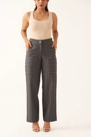 Cotton Grey Relaxed fit Trouser