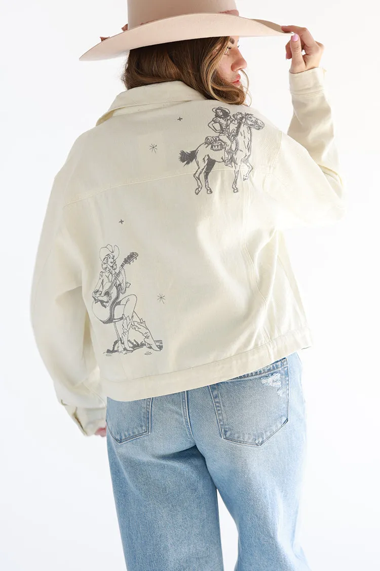 Cowgirl Embroidered Denim Jacket