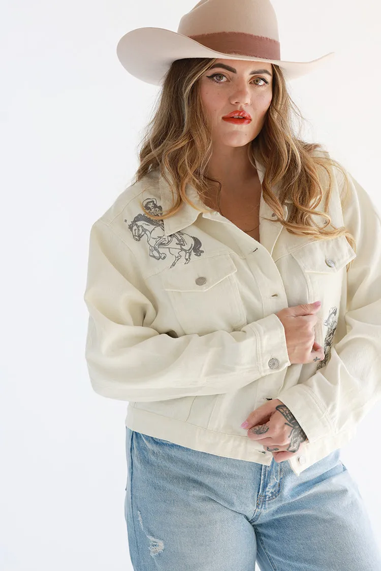 Cowgirl Embroidered Denim Jacket