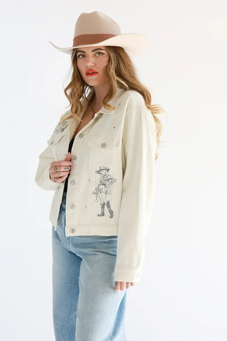 Cowgirl Embroidered Denim Jacket