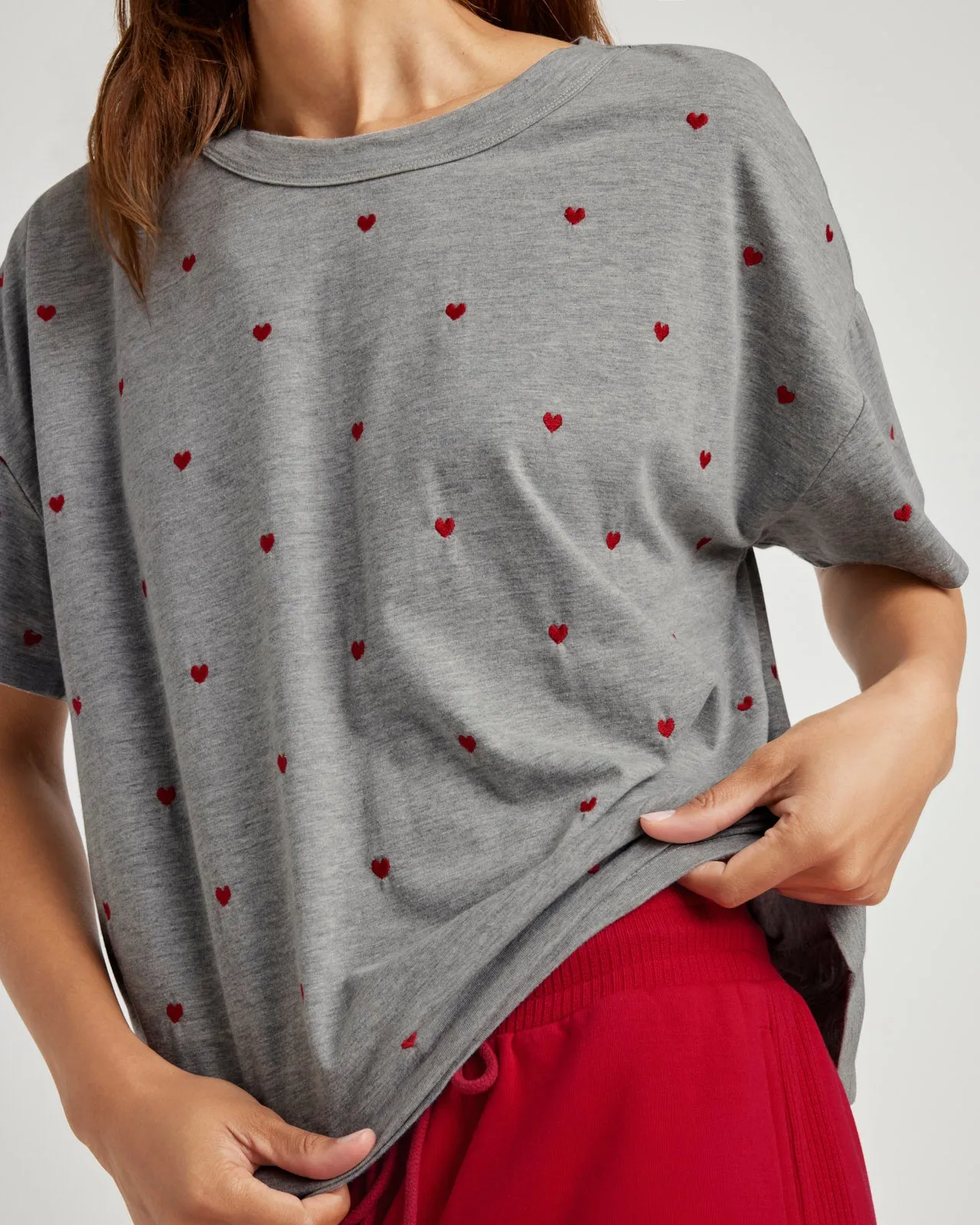 Embroidered Hearts Tee