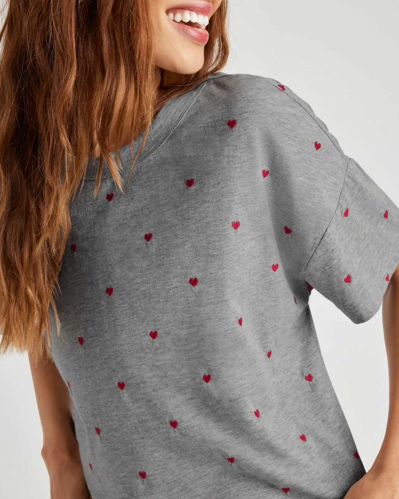 Embroidered Hearts Tee