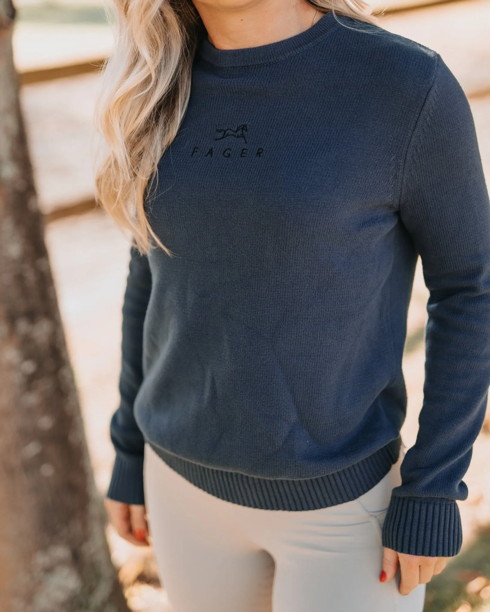 Fager Emily Crew Neck Sweater Unisex Navy