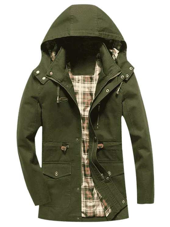 Fashion Drawstring Hooded Field Jacket