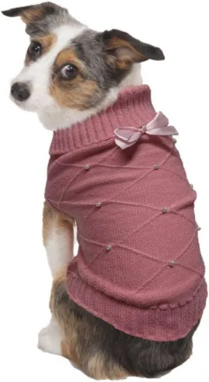 Fashion Pet Flirty Pearl Dog Sweater Pink - Medium