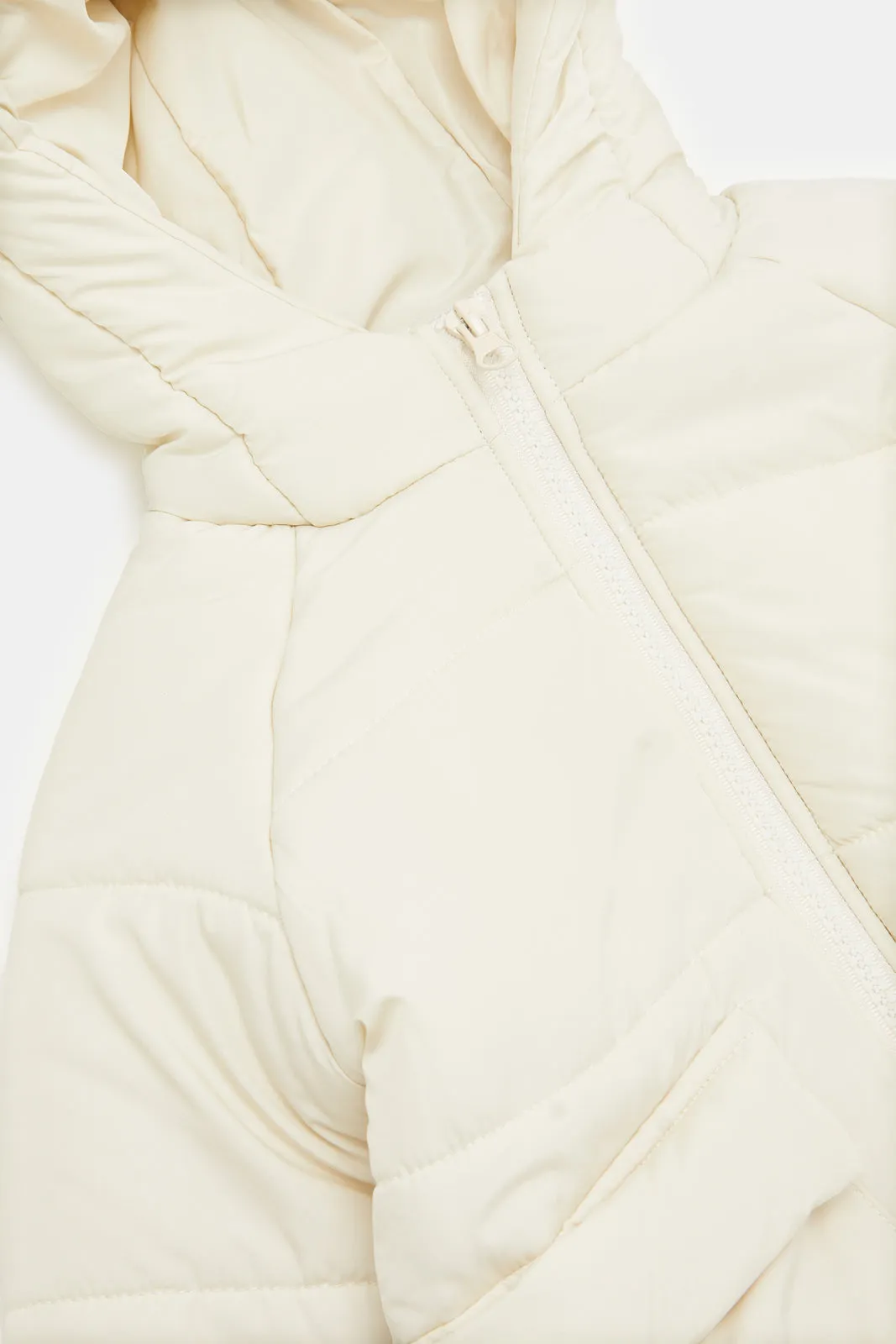 Infant Girls Cream Heavy Padded Jacket