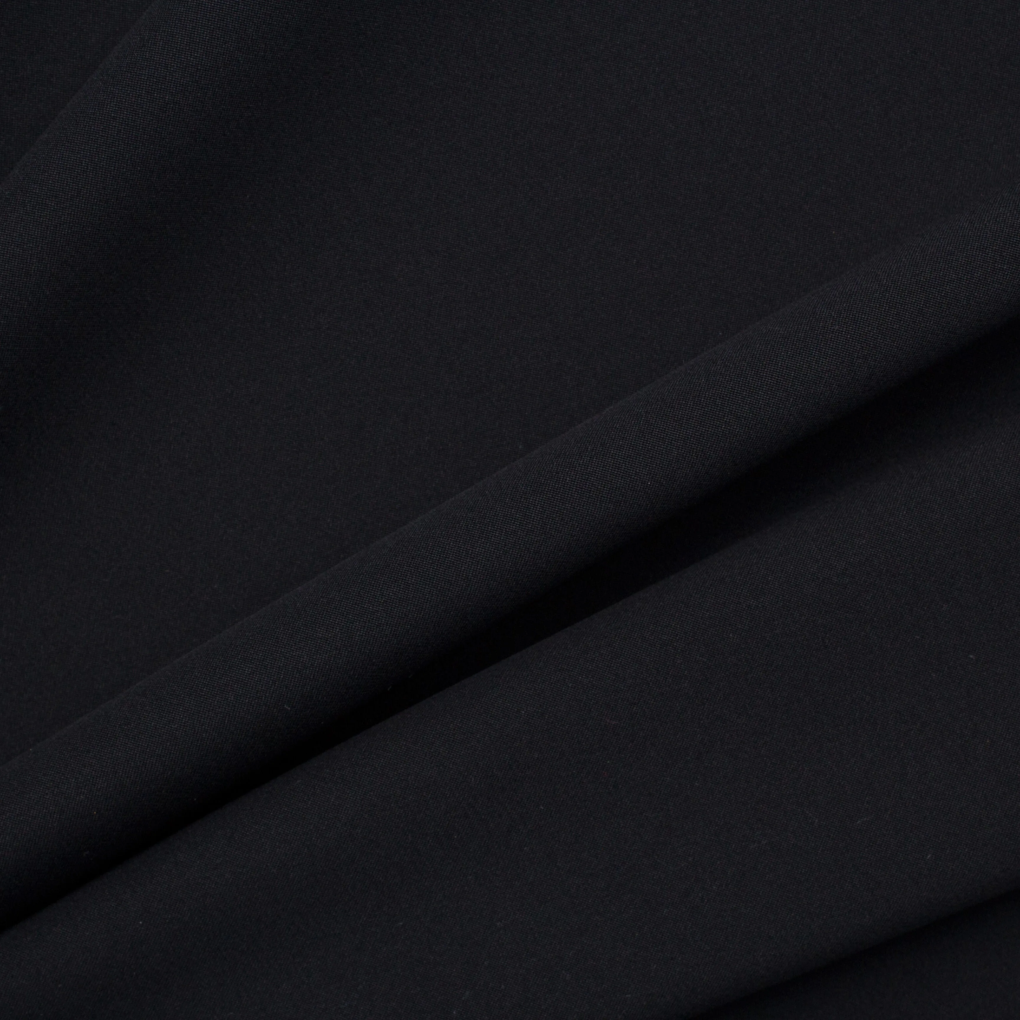 Jet Black Silk Marocain Crêpe