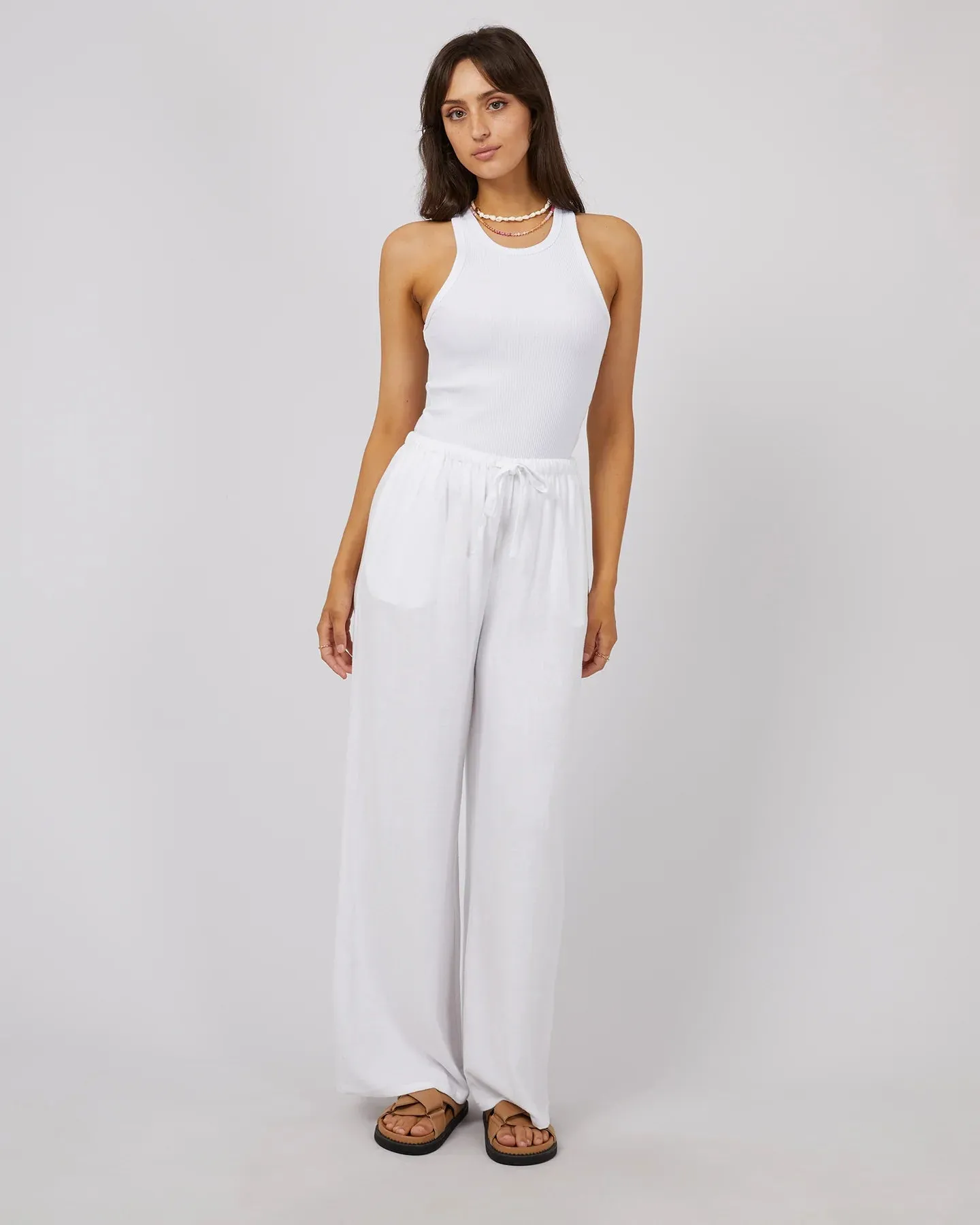 Luxe Linen Pant - Wht