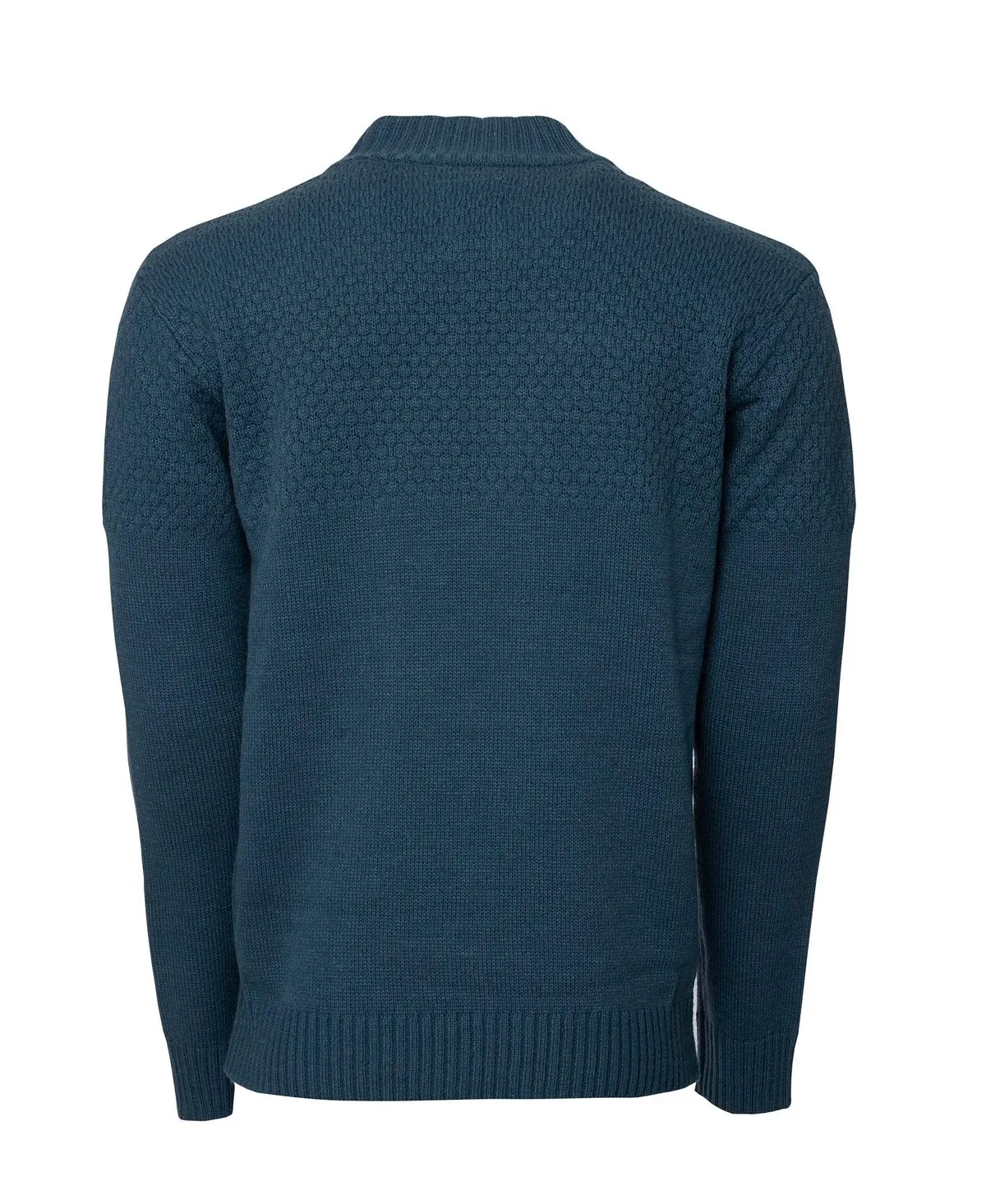 Men's Knitted Sweater with Stand Collar and Quarter Zip X-Ray blue