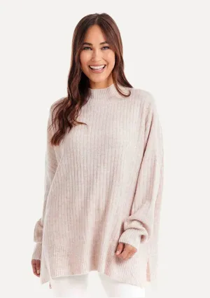 Milo Ribbed Sweater - Cream Blush