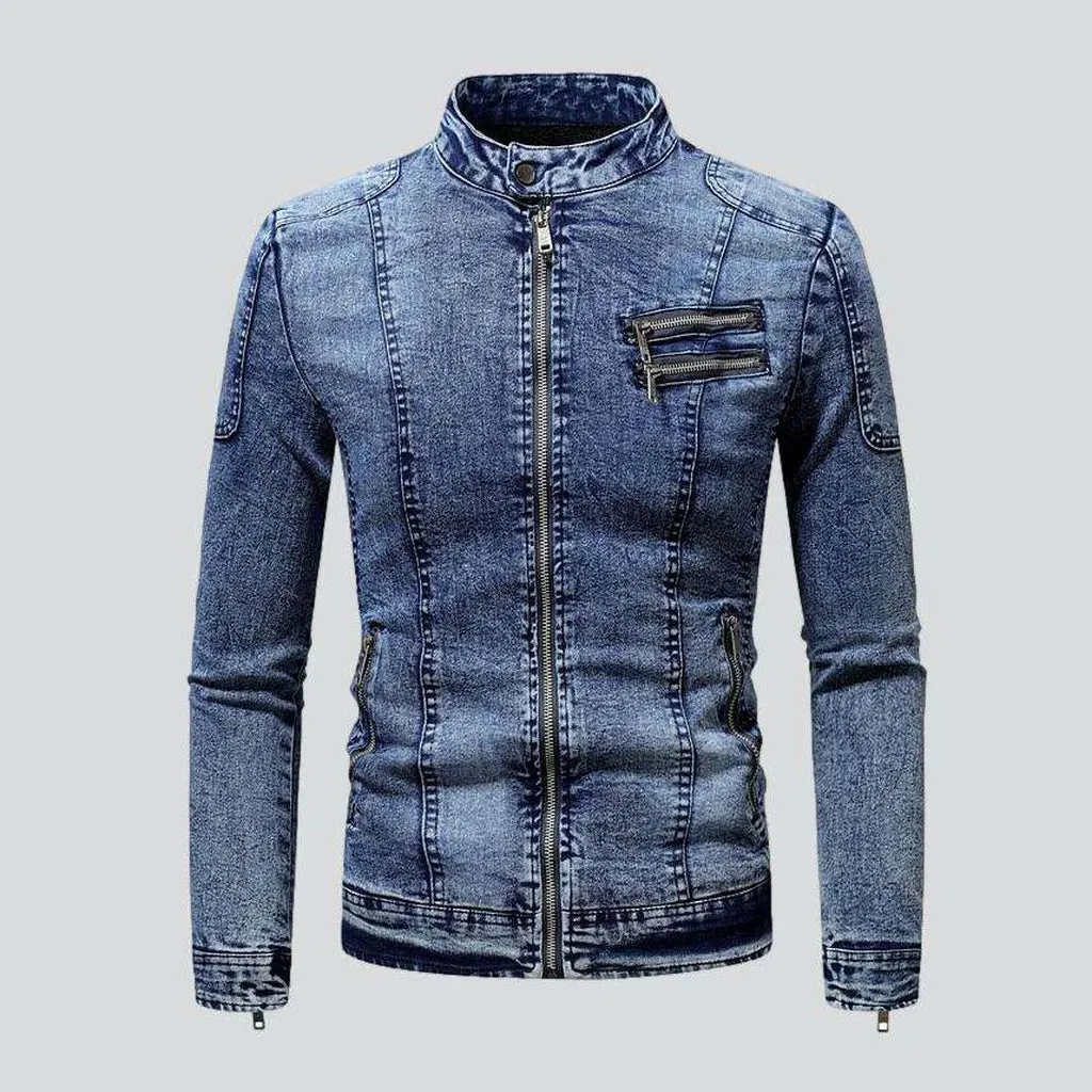 Motorcycle men's denim jacket