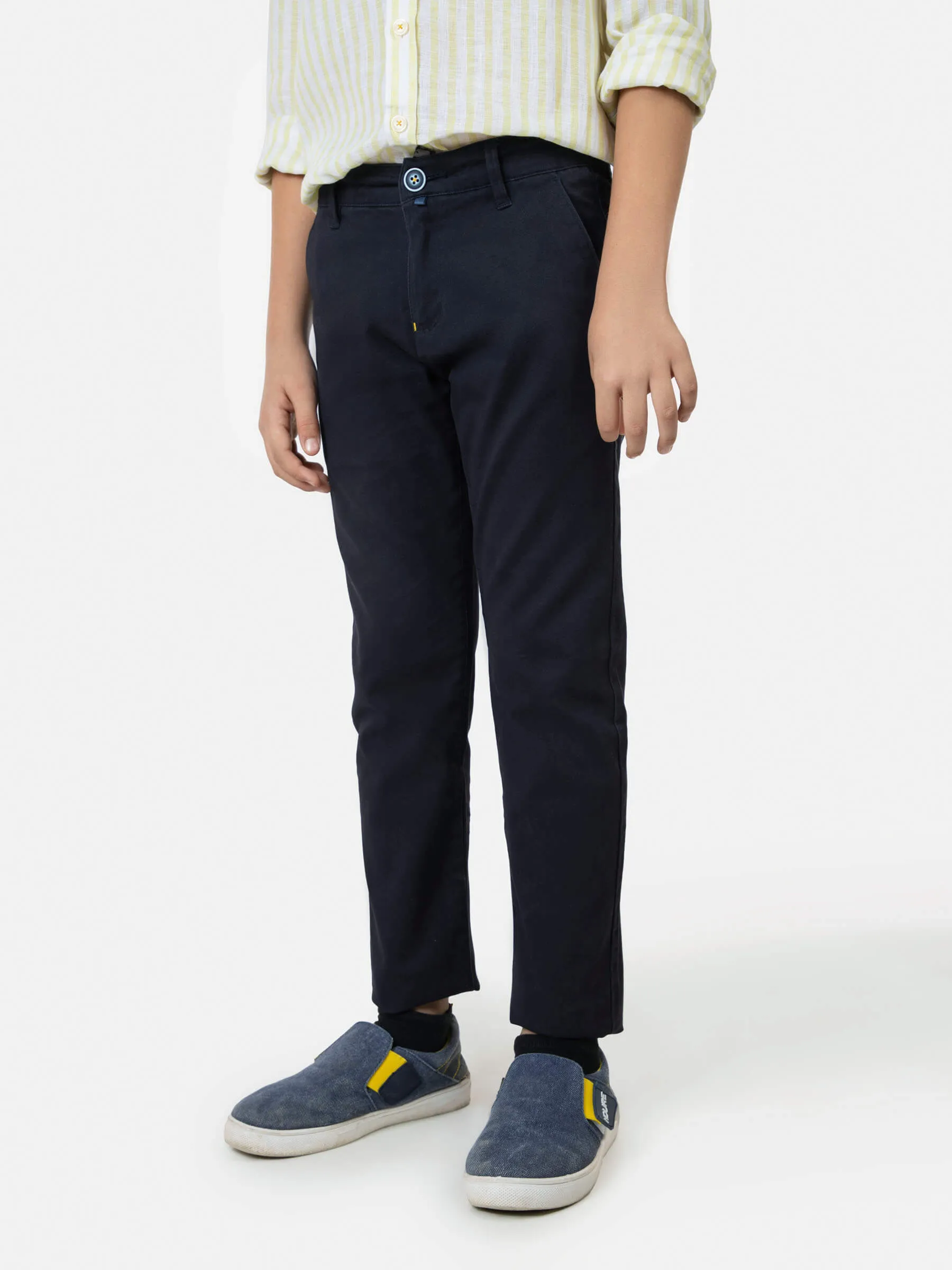 Navy Blue Casual Chino With Back Detailing