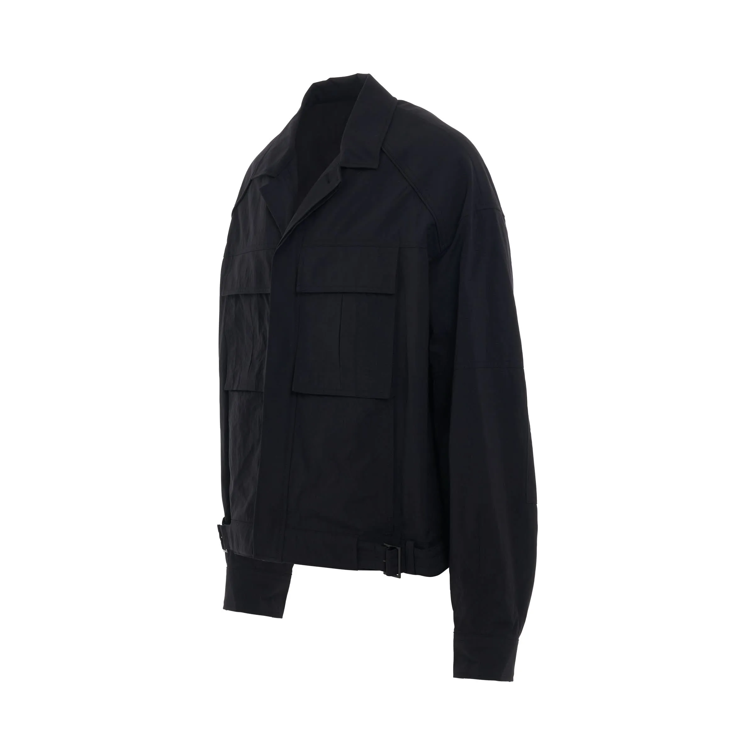 Nylon Shirt Jacket in Black