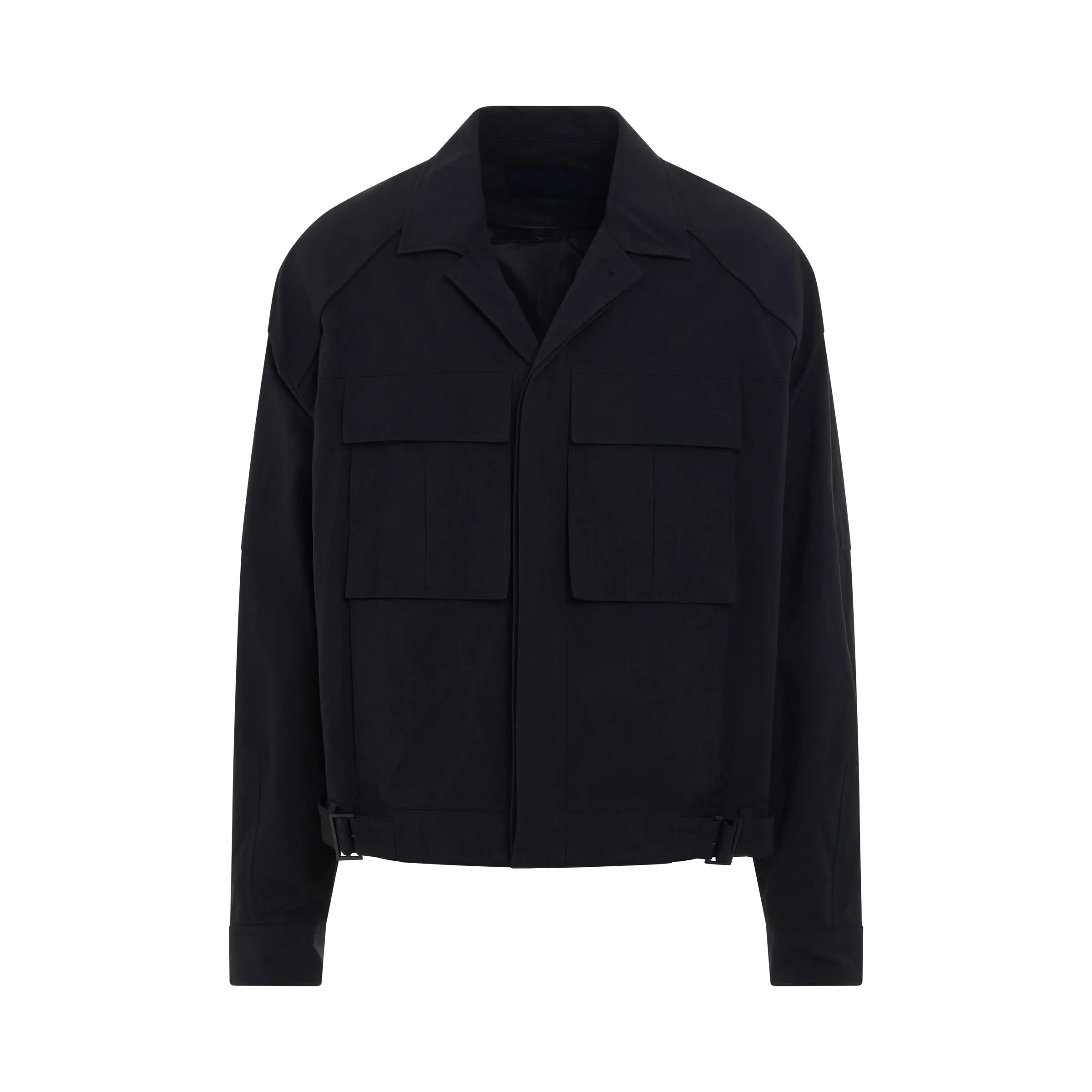 Nylon Shirt Jacket in Black