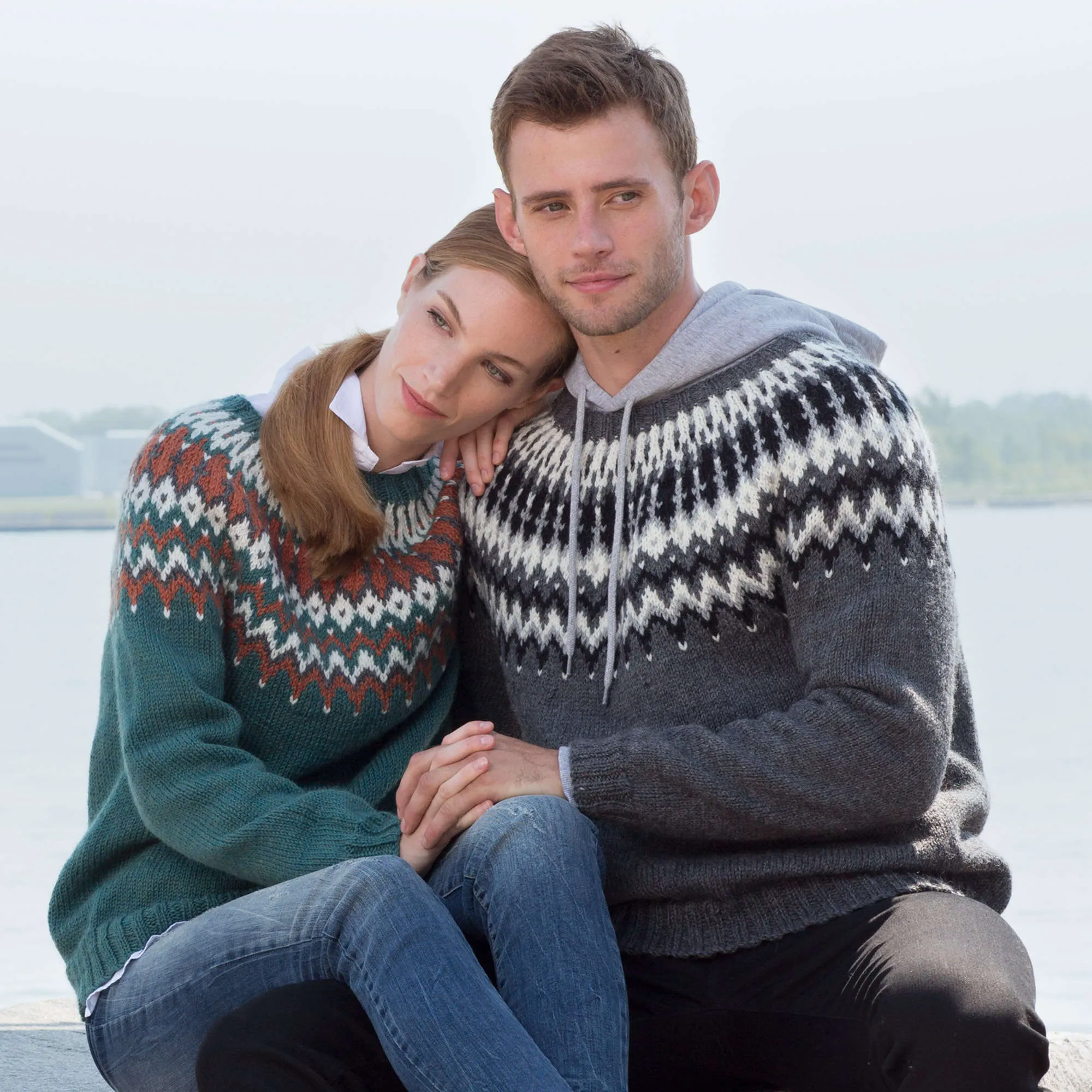 Patons His & Hers Knit Yoke Sweaters