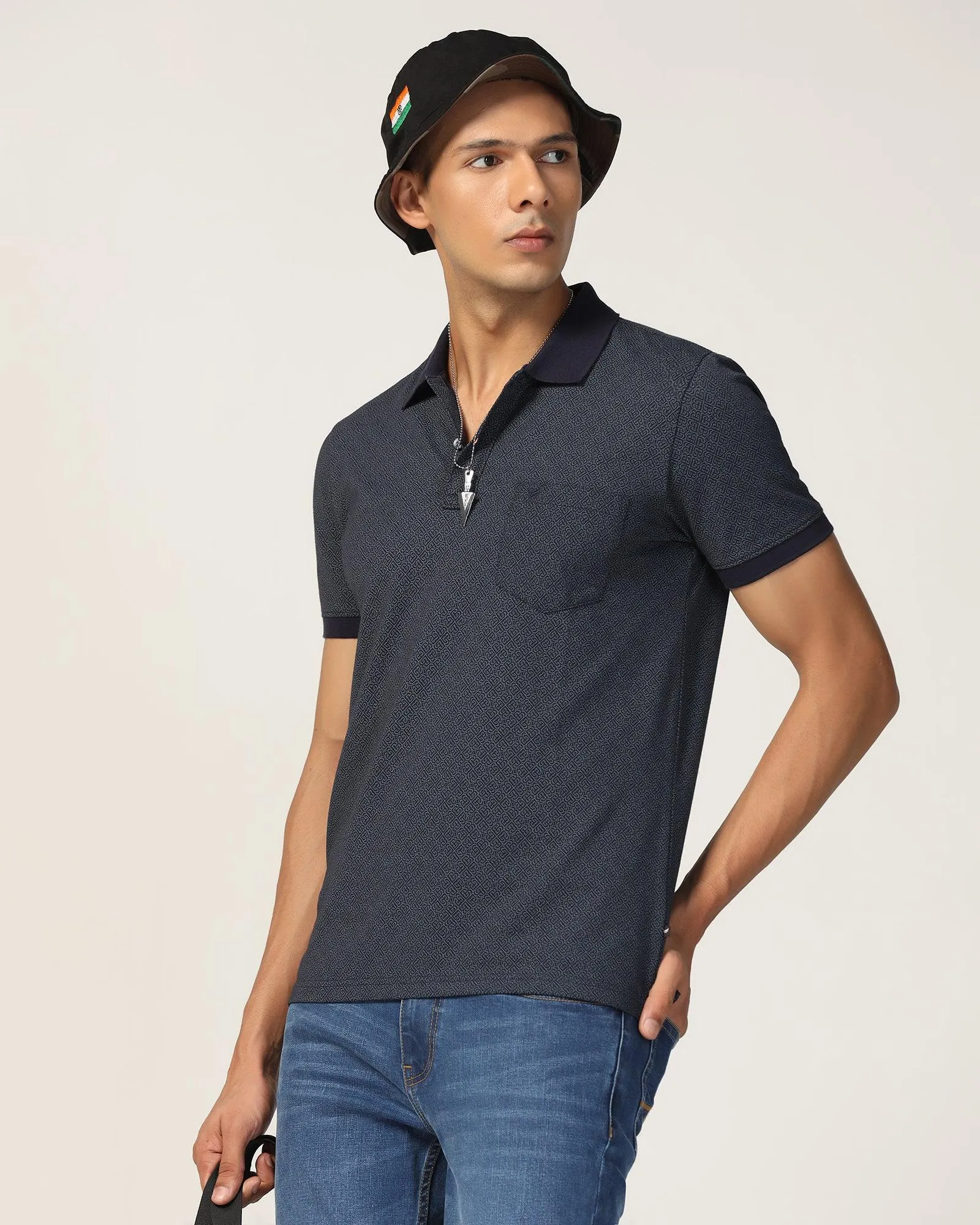 Polo Navy Printed T-Shirt - Taichi