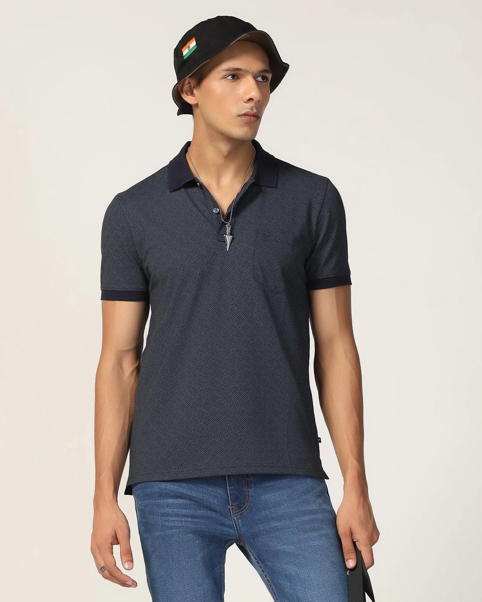 Polo Navy Printed T-Shirt - Taichi