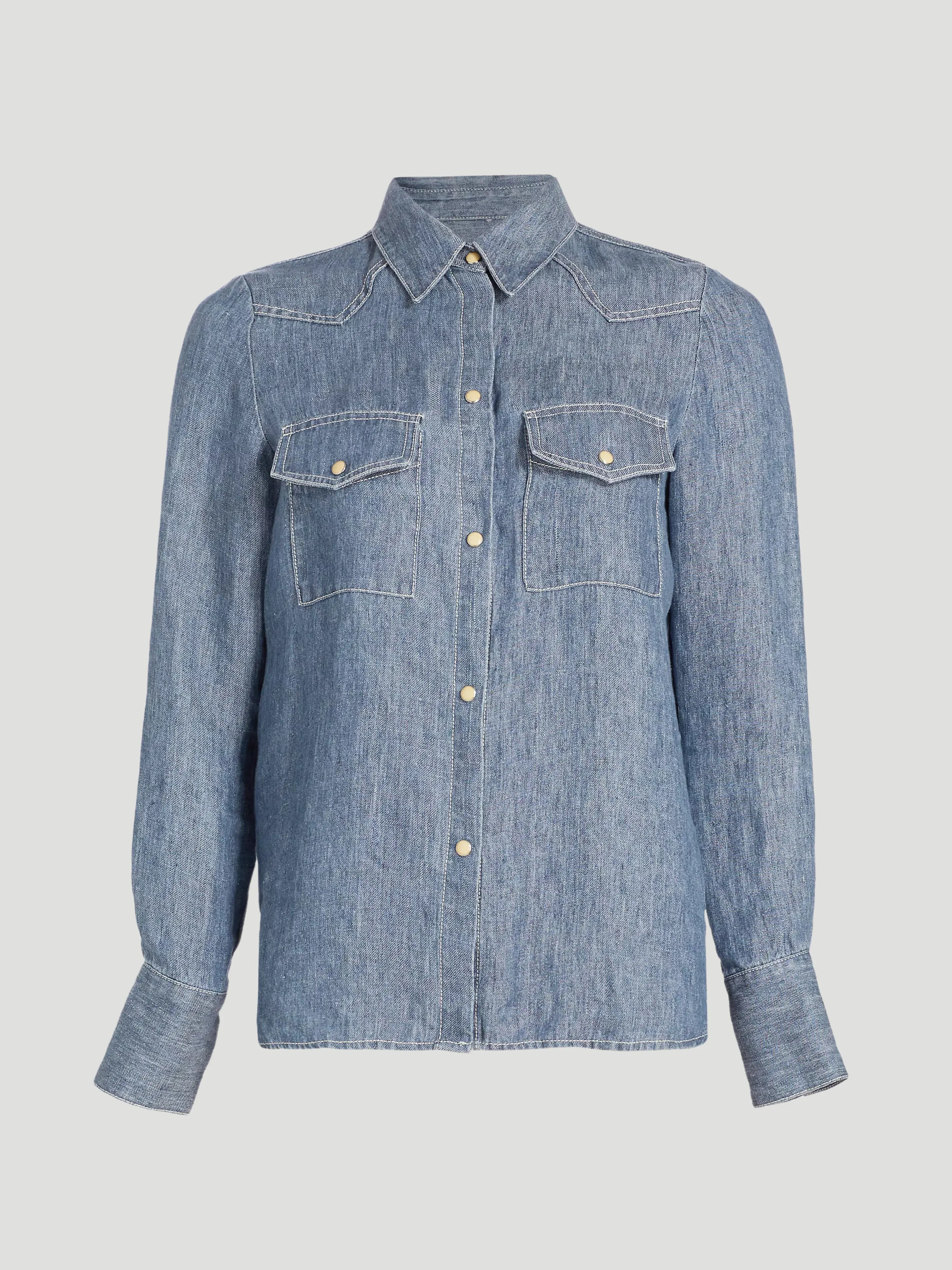 Rancher's Daughter Denim Shirt in Blue