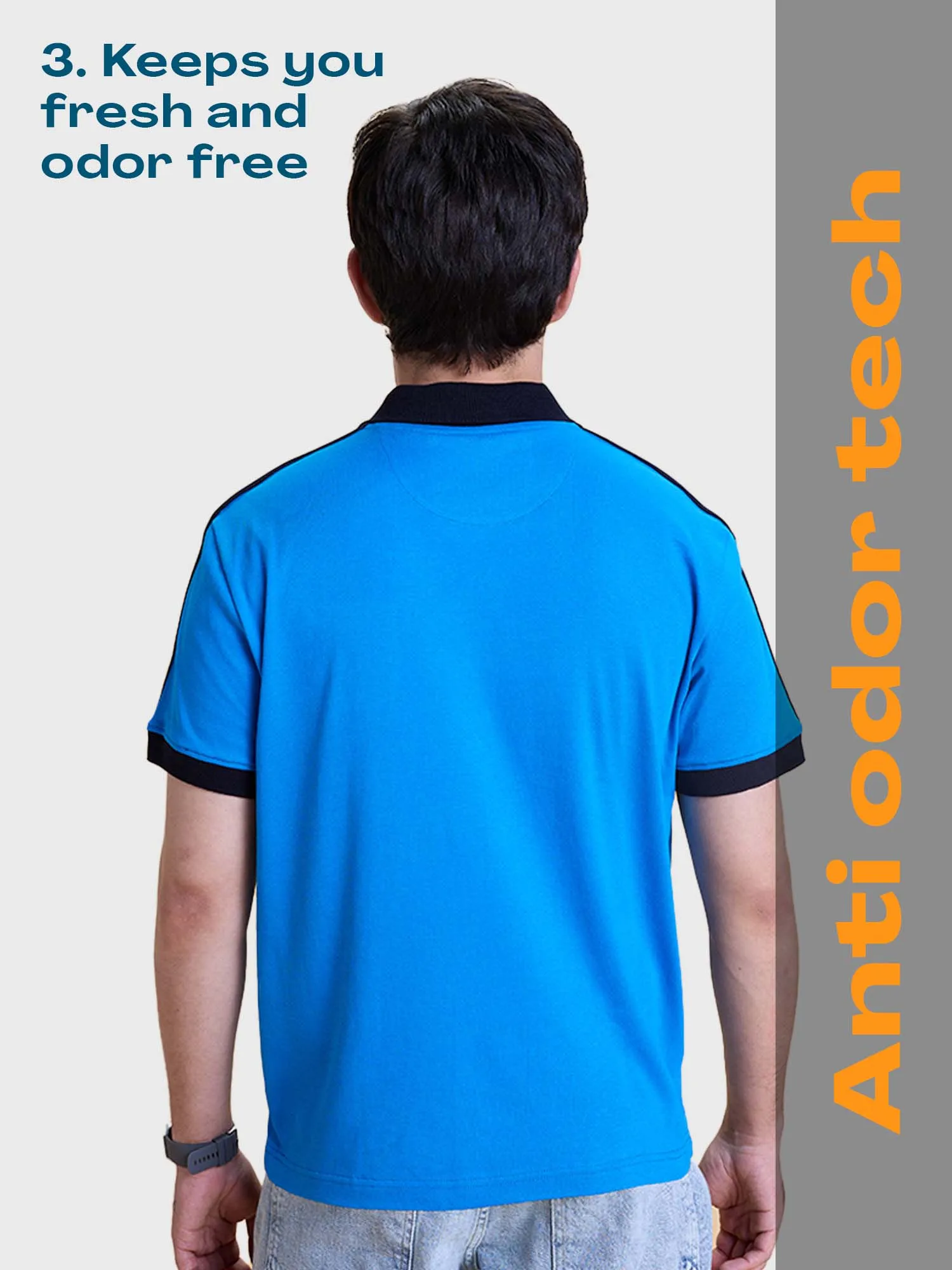 Regular Fit color block Anti Odour Tee