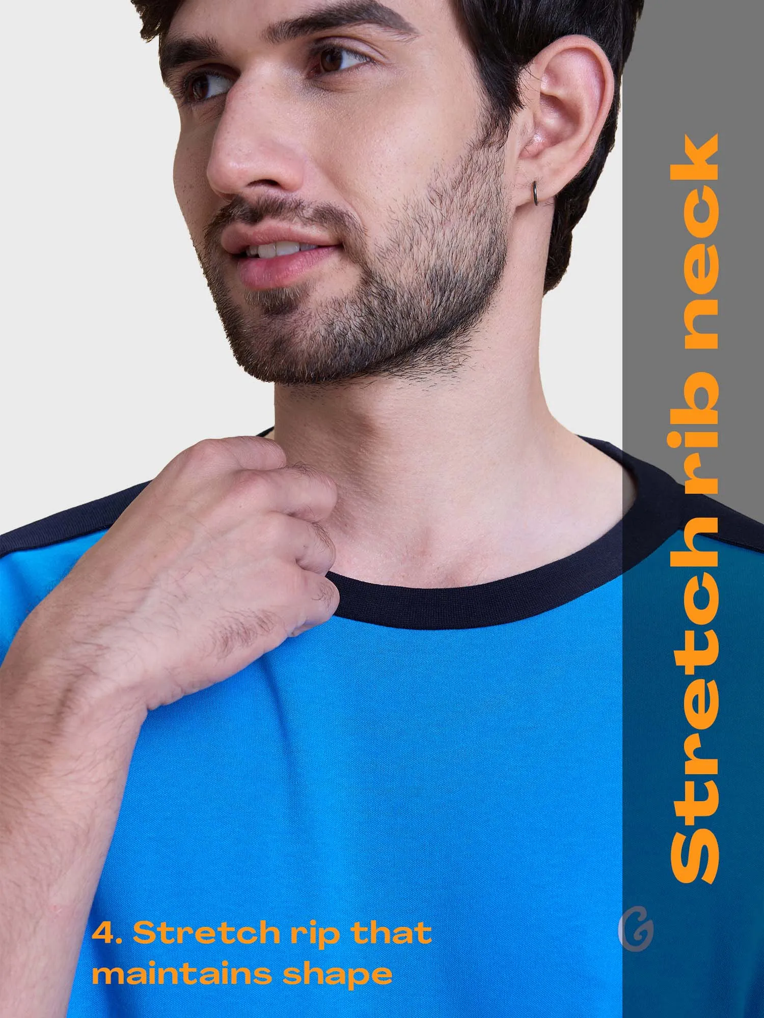 Regular Fit color block Anti Odour Tee