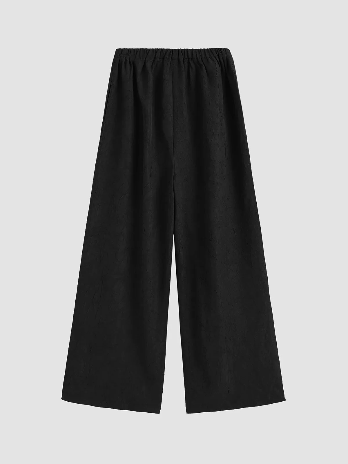 Relaxed Fit Jacquard Pocket Wide Leg Pants