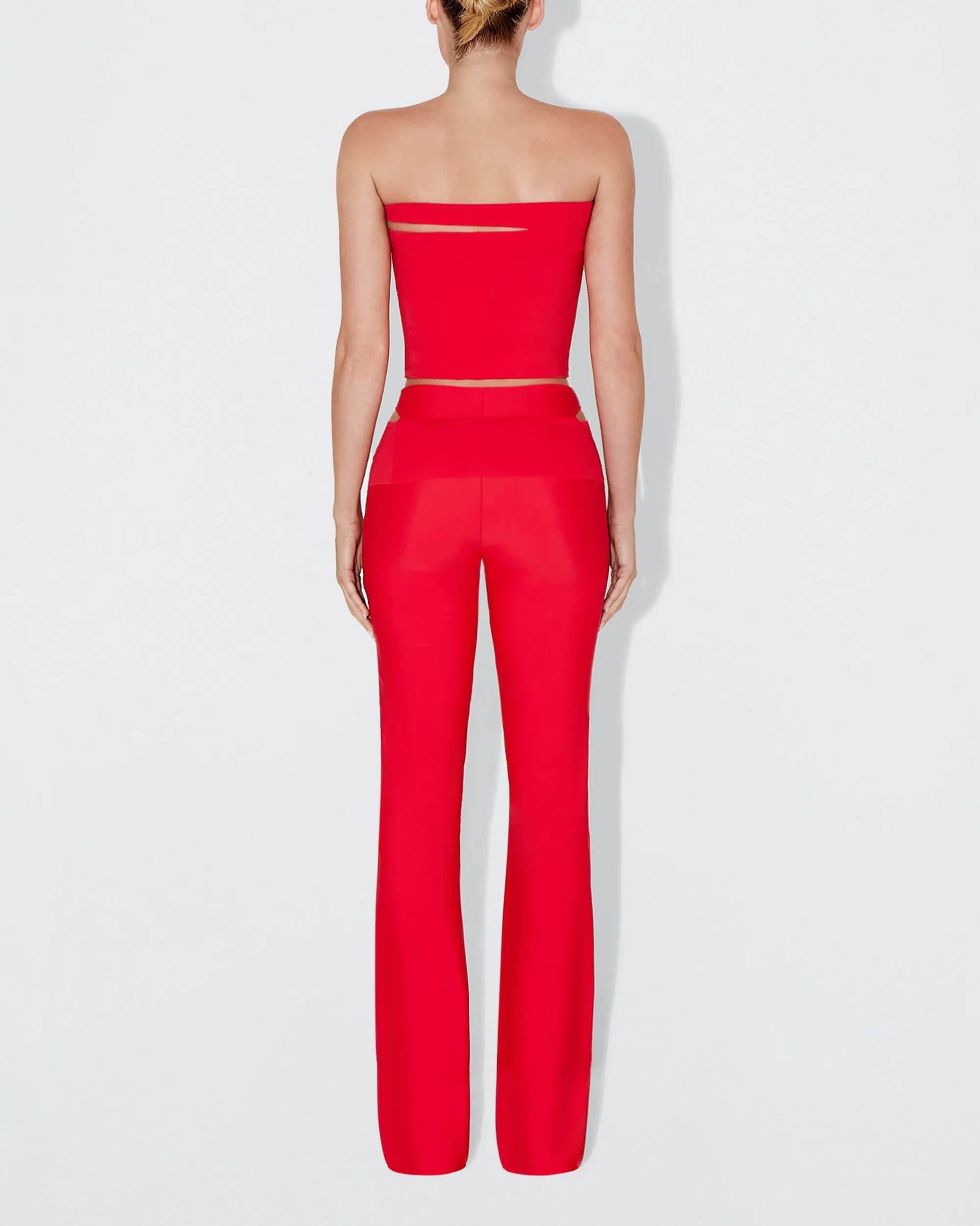 Sleek Stretch Cutout Foldover Pant | Tomato