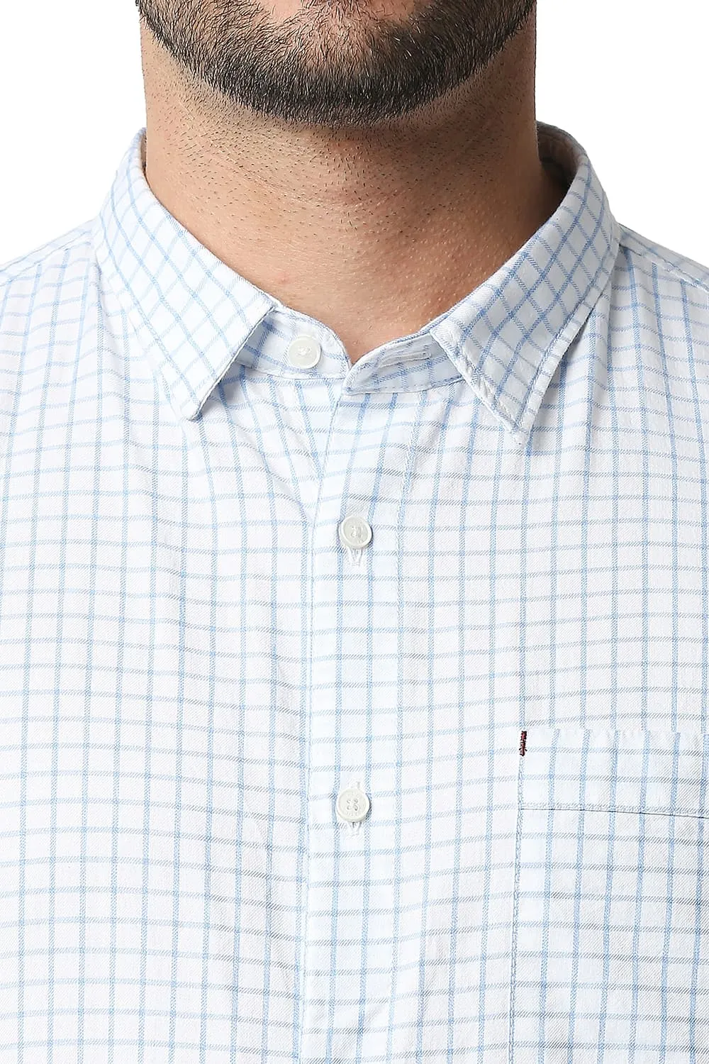 Slim Fit Grindle Checks Halfsleeves Shirt