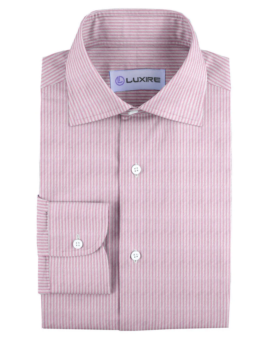 Summer Shirt in Pink White Pin Stripes Seersucker