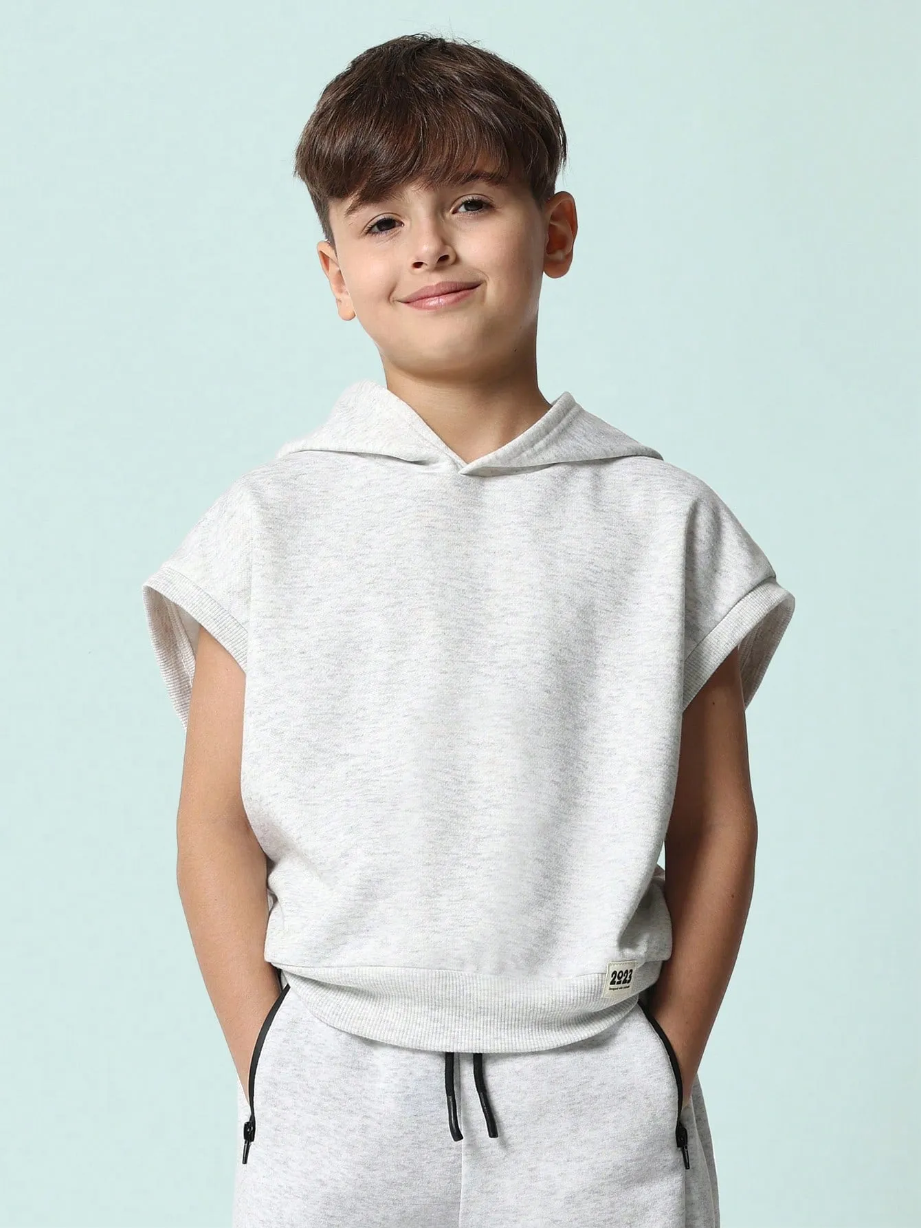 Tween Boys Comfy Boxy Sleeveless Overhead Sweatshirt