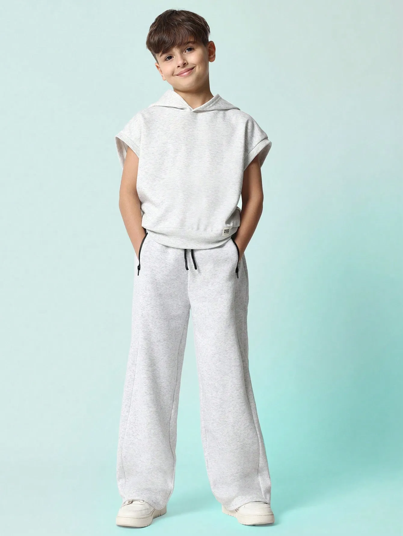 Tween Boys Comfy Boxy Sleeveless Overhead Sweatshirt