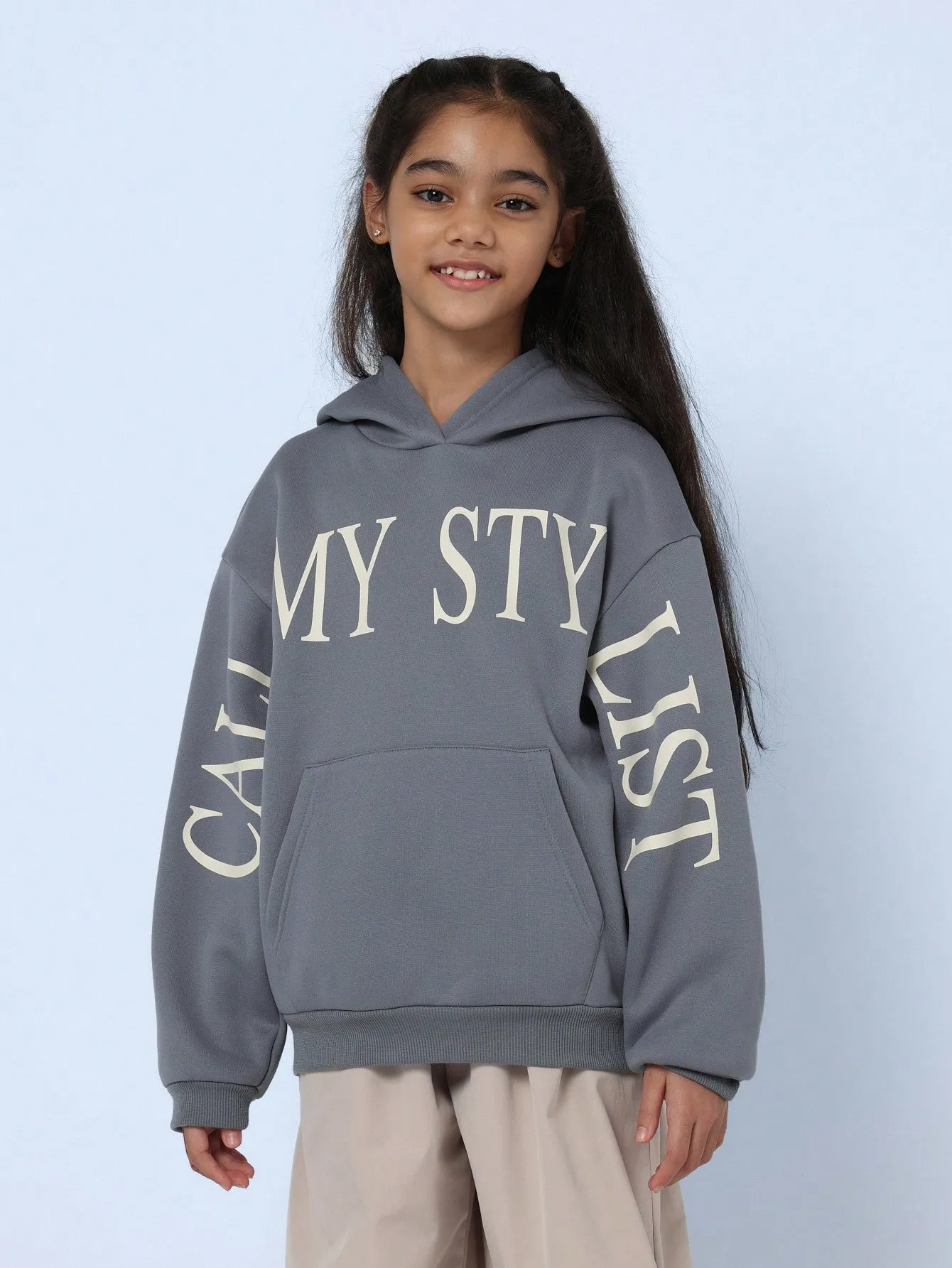 Tween Girls Comfy Regular Fit Overhead Hoodie With Large Graphic Print