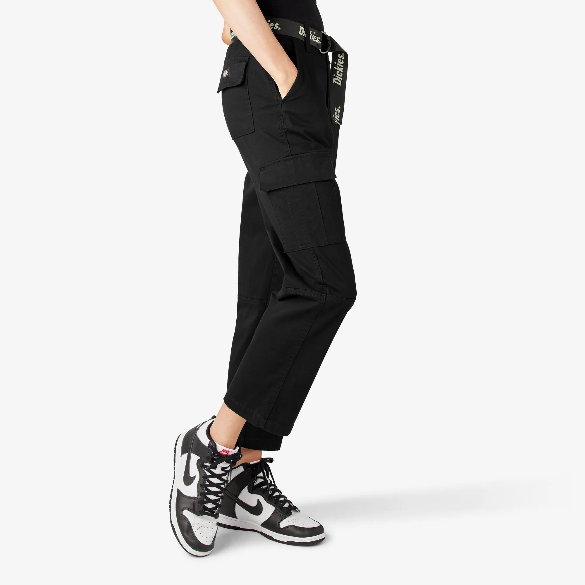 Women's Relaxed Fit Cropped Cargo Pant FPR50 - Black