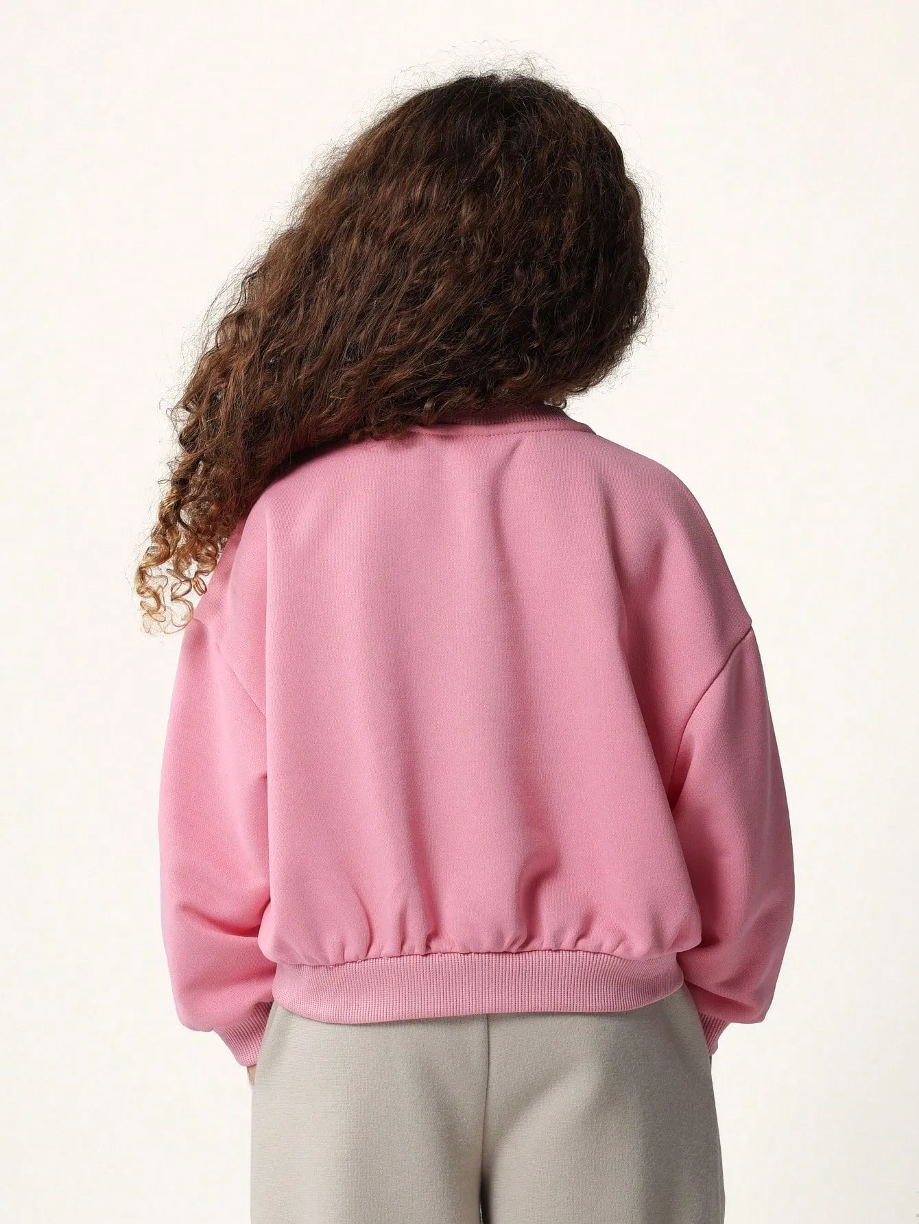 Young Girls Comfy Pink Vintage Sweatshirt