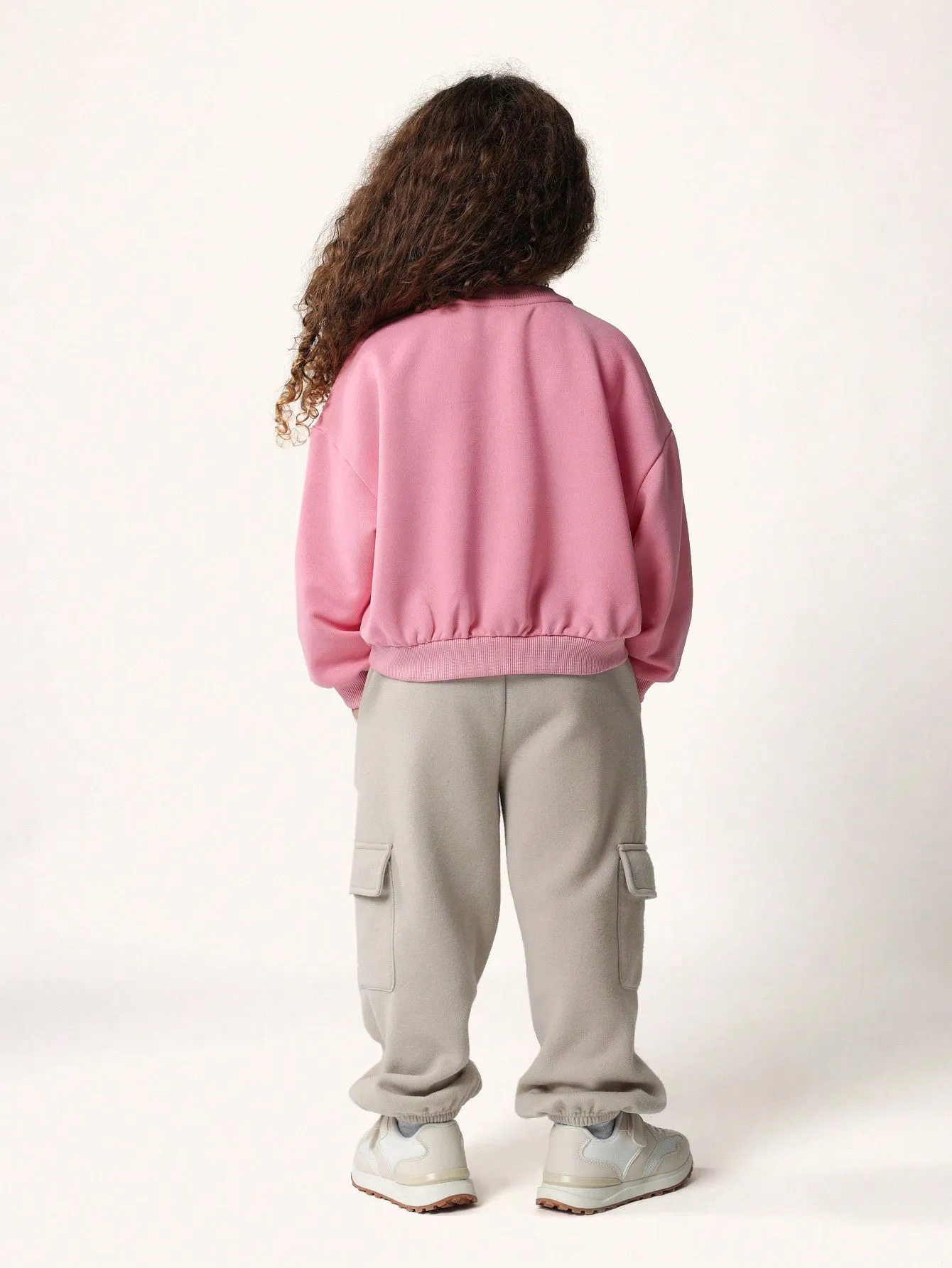 Young Girls Comfy Pink Vintage Sweatshirt