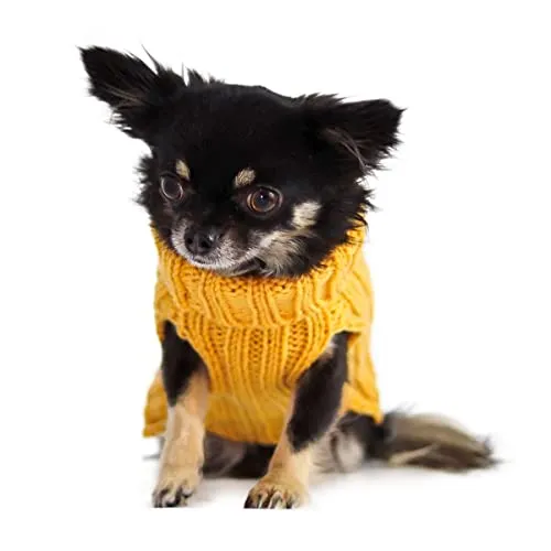 Zoo Snoods Yellow Sweater for Dogs and Cats Warm Jacket Medium