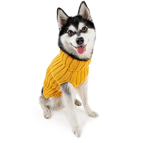 Zoo Snoods Yellow Sweater for Dogs and Cats Warm Jacket Medium